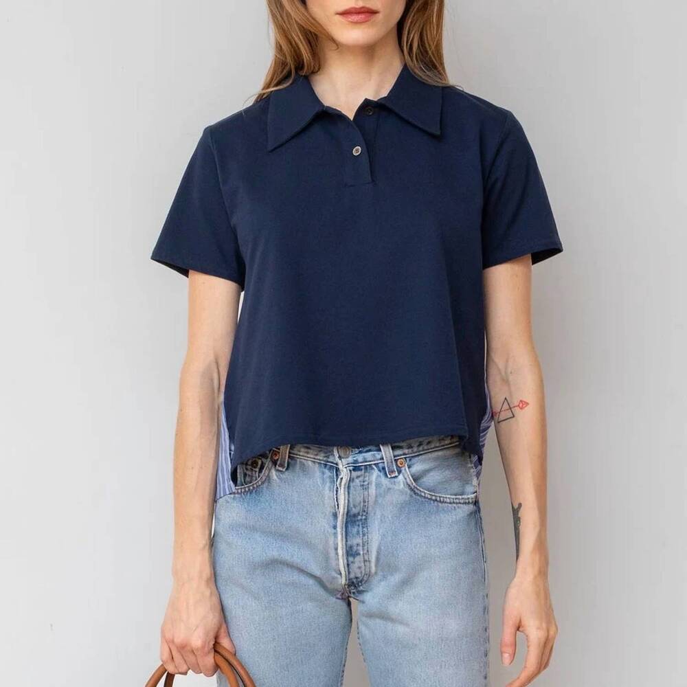 NEW WE-AR4 media short sleeve polo in midnight